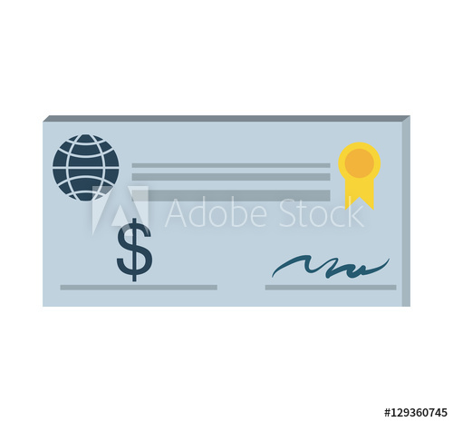 500x465 Bank Check Paper Isolated Icon Vector Illustration Design