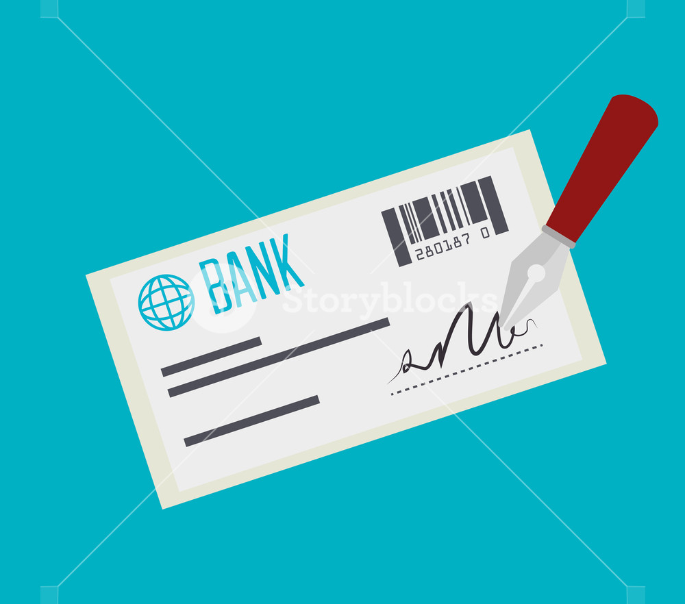 1000x882 Bank Check Payment Isolated Vector Illustration Royalty