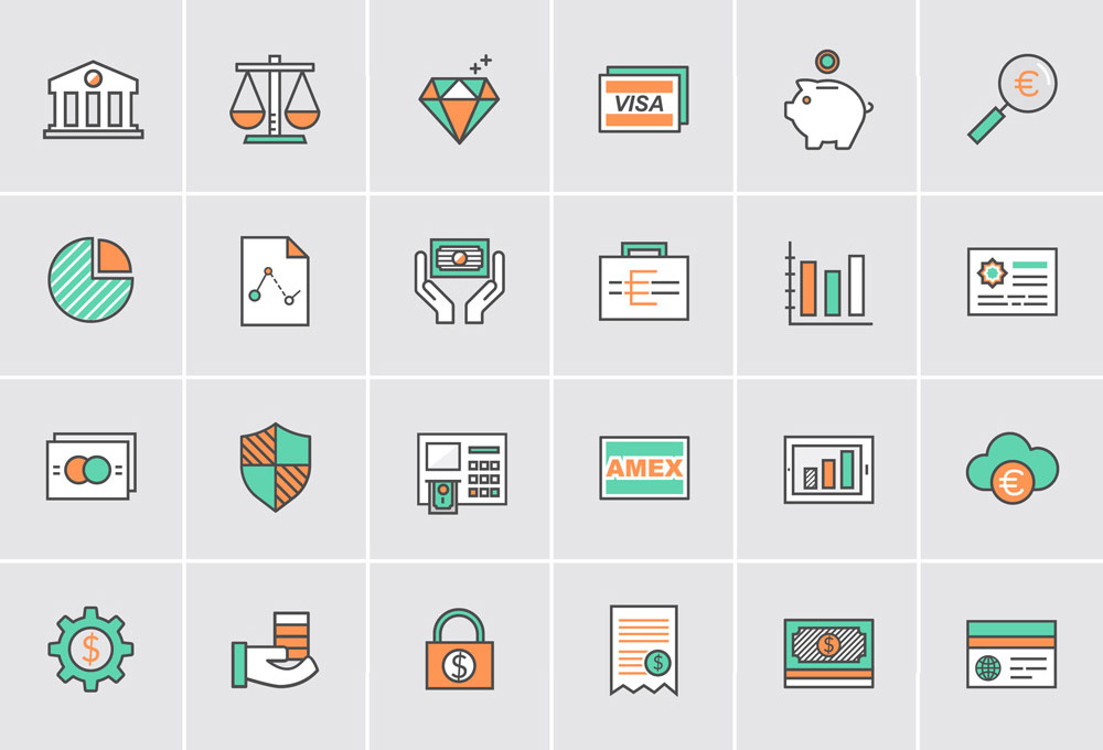 1000x680 Bank And Money Icons