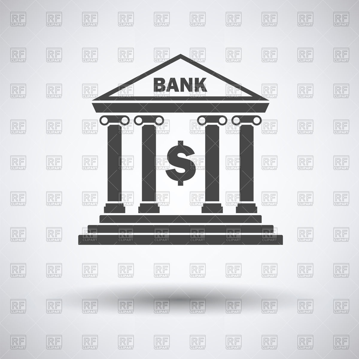 1200x1200 Bank Icon On Gray Background Vector Image Of Signs, Symbols, Maps