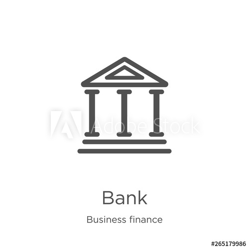 500x500 Bank Icon Vector From Business Finance Collection Thin Line Bank