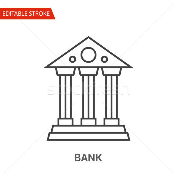 600x600 Bank Icon Thin Line Vector Illustration Vector Illustration