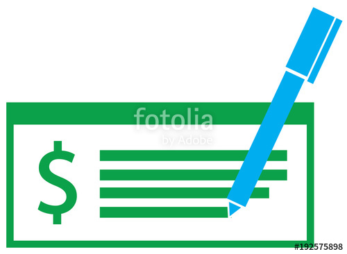 500x366 Dollar Currency Icon Or Logo Vector On A Paycheck Or Cheque