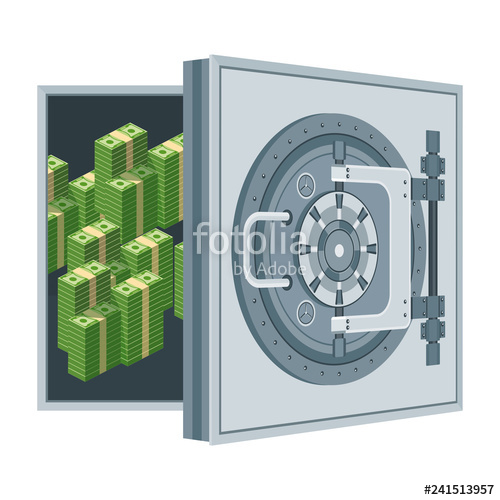 500x500 Bank Vault Door Flat Vector Cartoon Illustration Stock Image