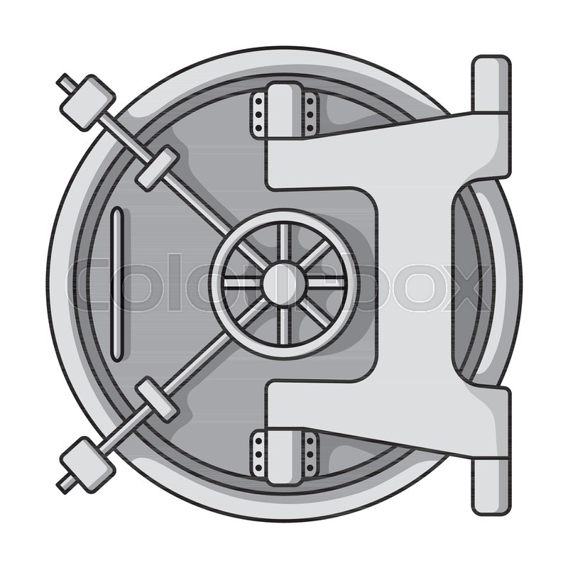 800x800 Bank Vault Icon In Monochrome Style Stock Vector Colourbox