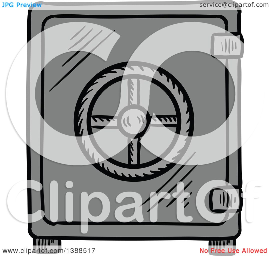 1080x1024 Clipart Of A Sketched Bank Vault