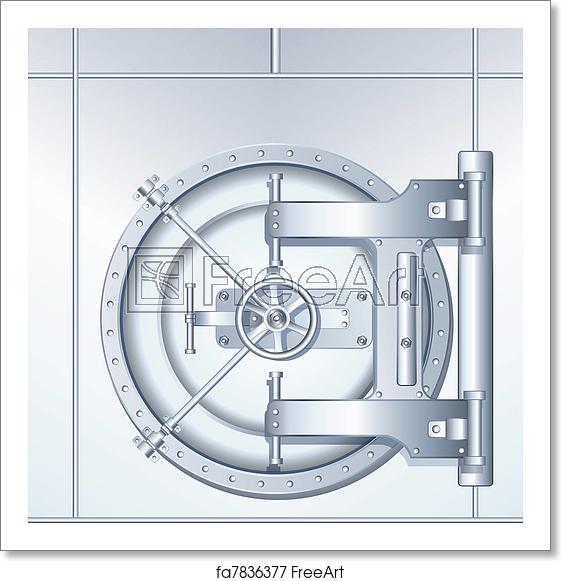 561x581 Free Art Print Of Illustration Of Bank Vault Door Rounded Bank