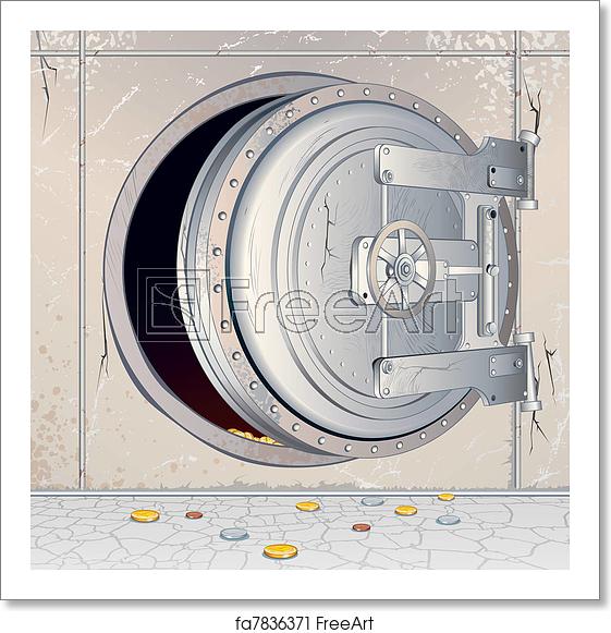 561x581 Free Art Print Of Opened Empty Bank Storage Opened Bank Vault