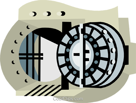 480x362 Bank Vault Royalty Free Vector Clip Art Illustration