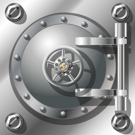 450x450 Bank Vault Door, Detailed Vector Illustration Radient Mash