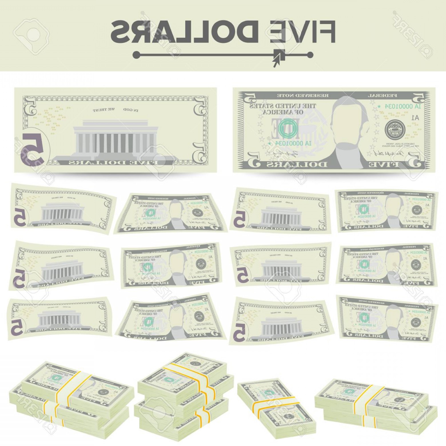 1560x1560 Photostock Vector Dollars Banknote Vector Cartoon Us Currency Two