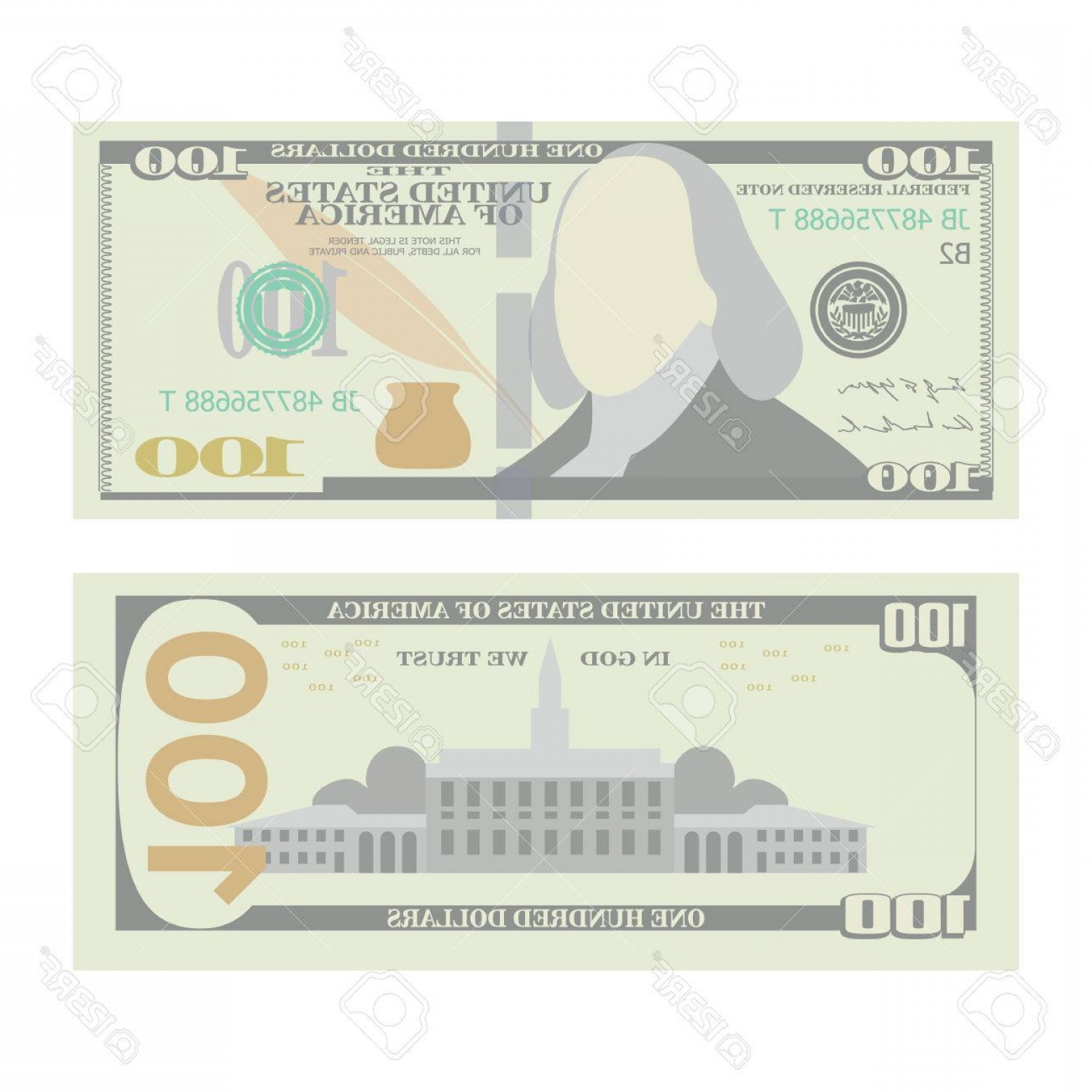 1560x1560 Photostock Vector Dollars Banknote Vector Cartoon Us Urrency Two