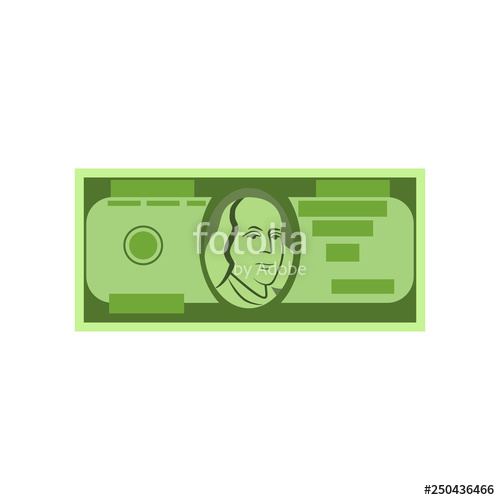 500x500 Single Dollar Banknote Vector Money Bill, Paper Currency, Cash