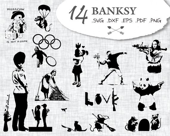 570x456 Banksy Banksy Cutting Banksy Cameo Banksy Vector Etsy