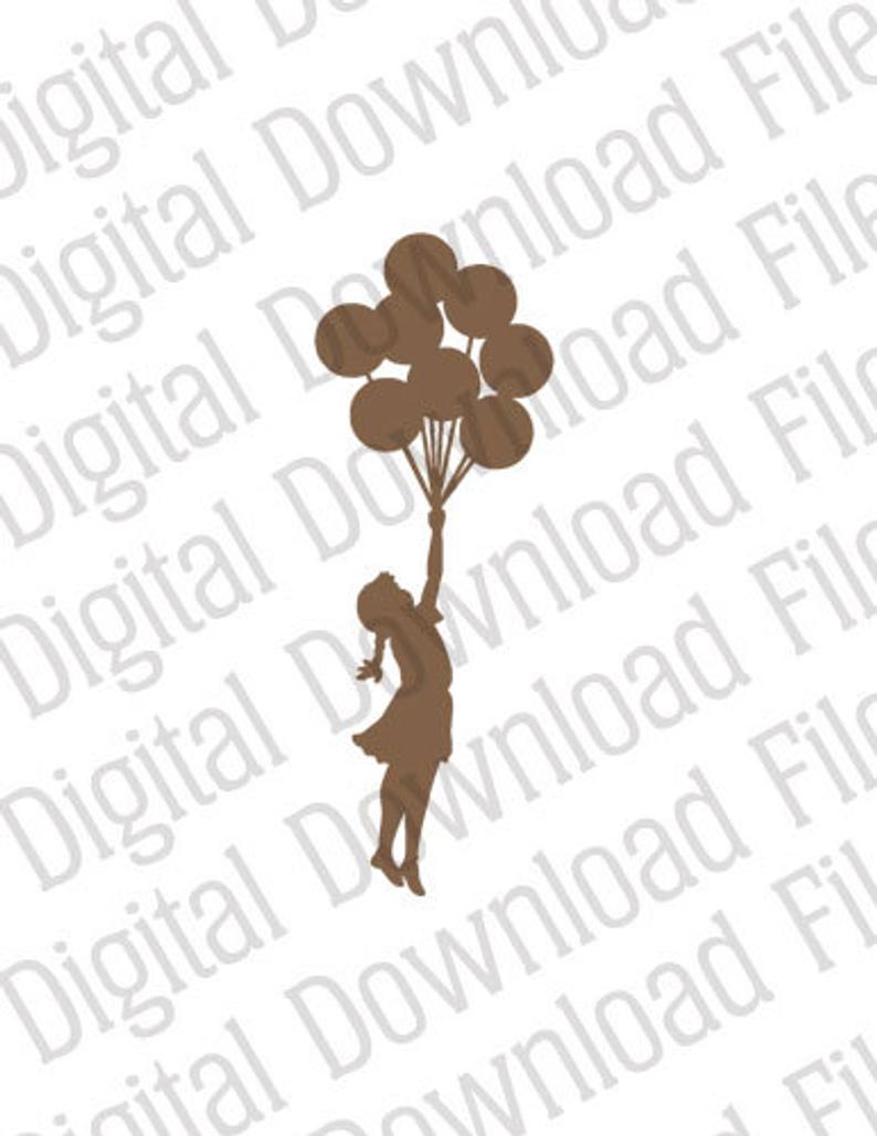 794x1028 Vector Graphic Banksy Flying Balloon Girl Digital Etsy
