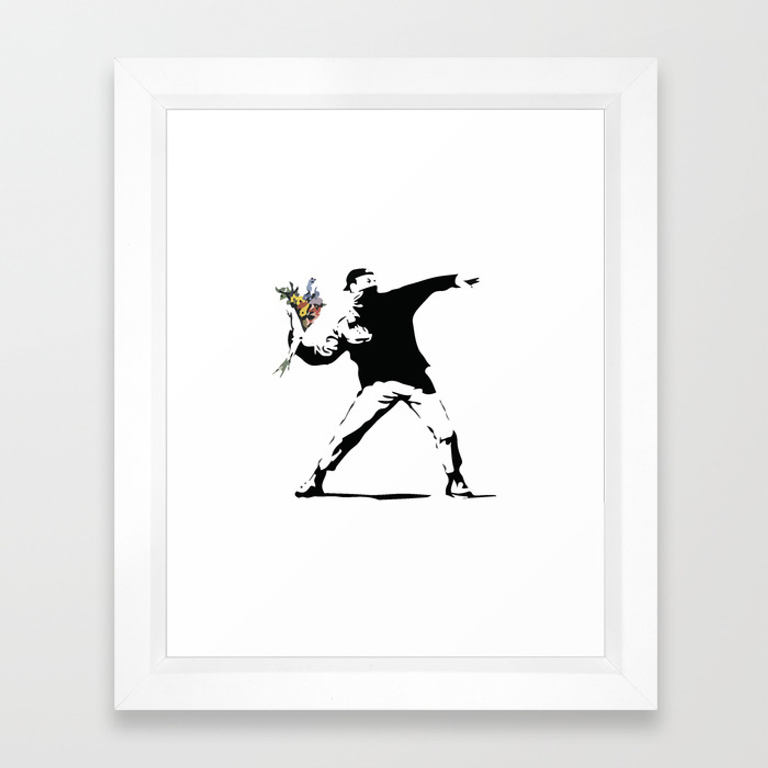 1500x1500 Banksy Flower Thrower Framed Art Print