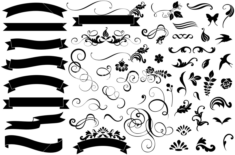 Banners Swirls And Curls Vintage Vector Clipart Royalty Free Stock 1000x662 Banners Swirls And Curls Vintage Vector Clipart Royalty Free Stock