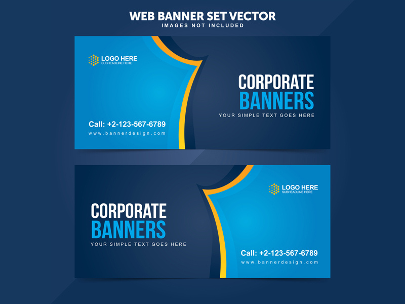 Business Web Banner Set Vector Templates 800x600 Business Web Banner Set Vector Templates