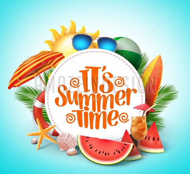 Summer Time Vector Banner Design With White Circle For Text 623x570 Summer Time Vector Banner Design With White Circle For Text