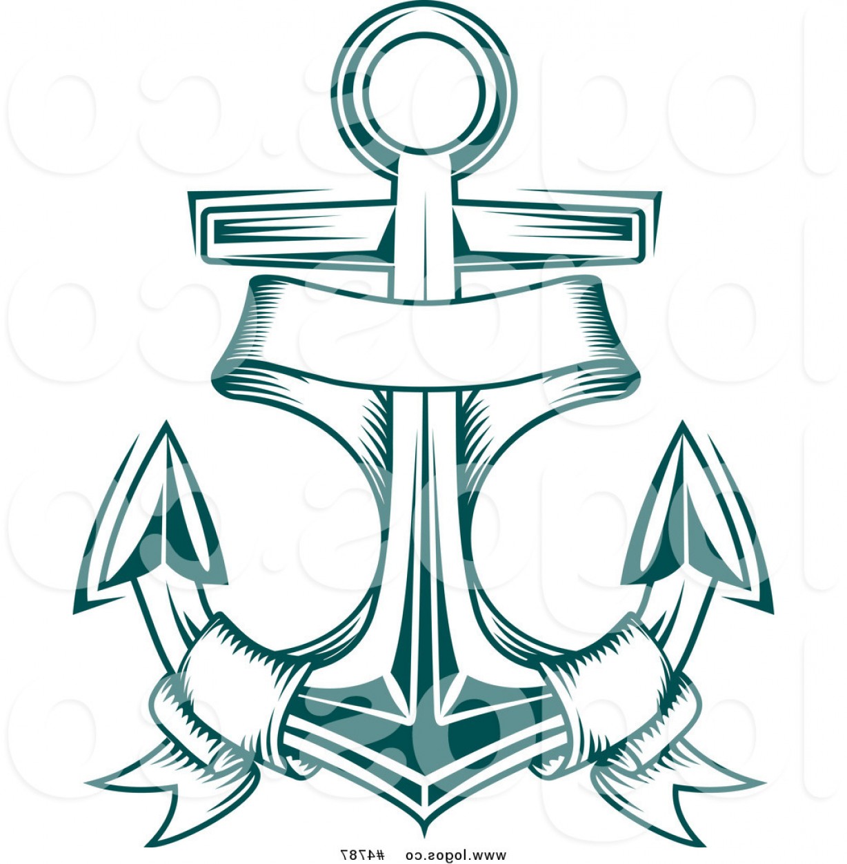 Royalty Free Vector Of A Teal Anchor And Banner Logo 1228x1252 Royalty Free Vector Of A Teal Anchor And Banner Logo