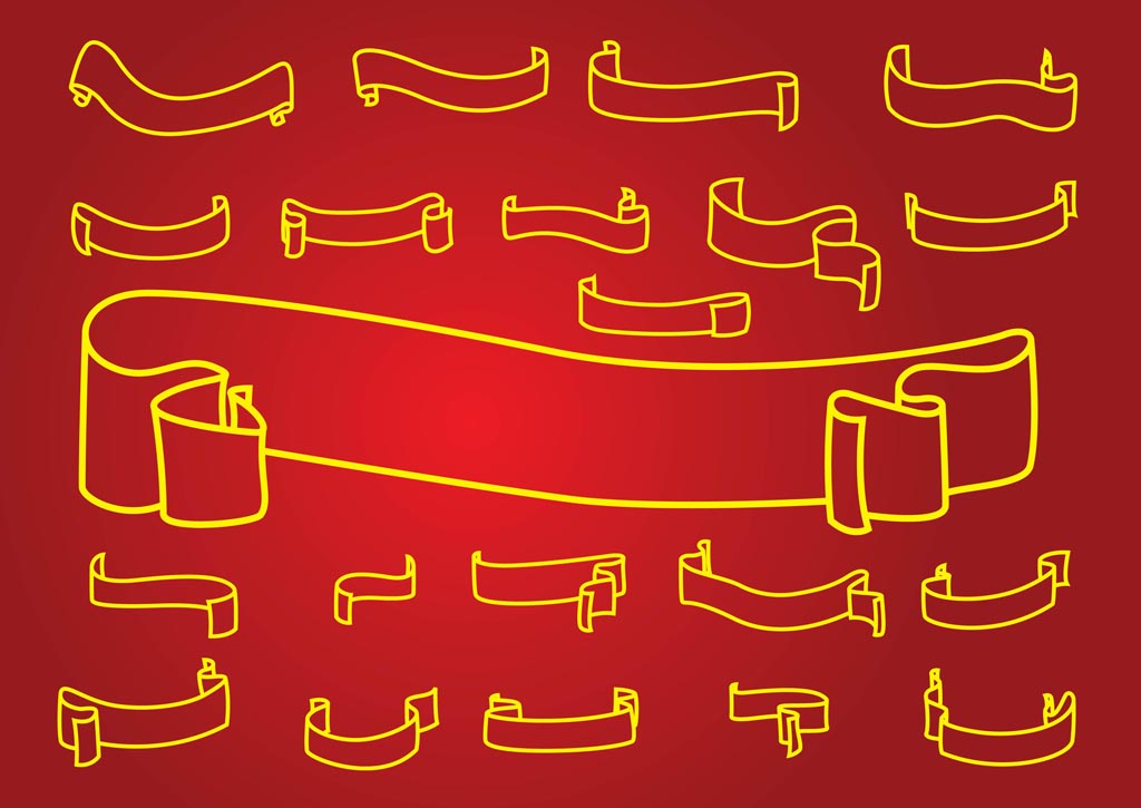 1024x725 Outline Banner Vectors Vector Art Graphics