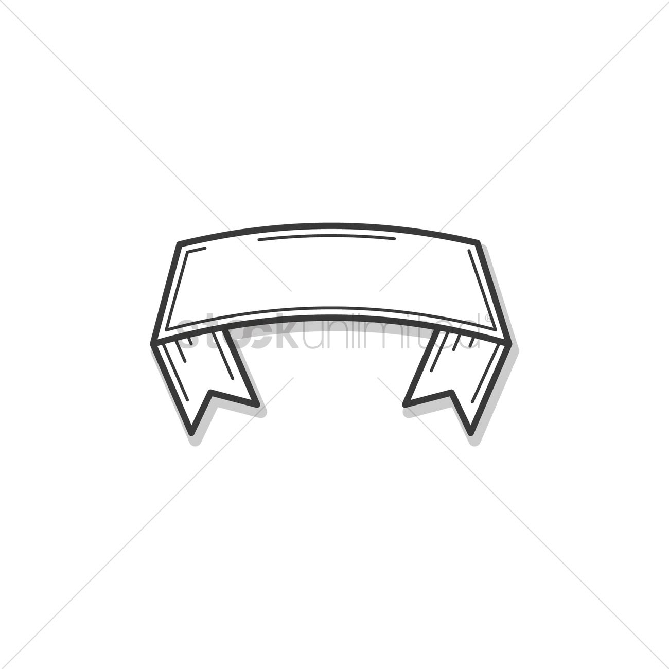 1300x1300 Ribbon Banner Outline Design Vector Image