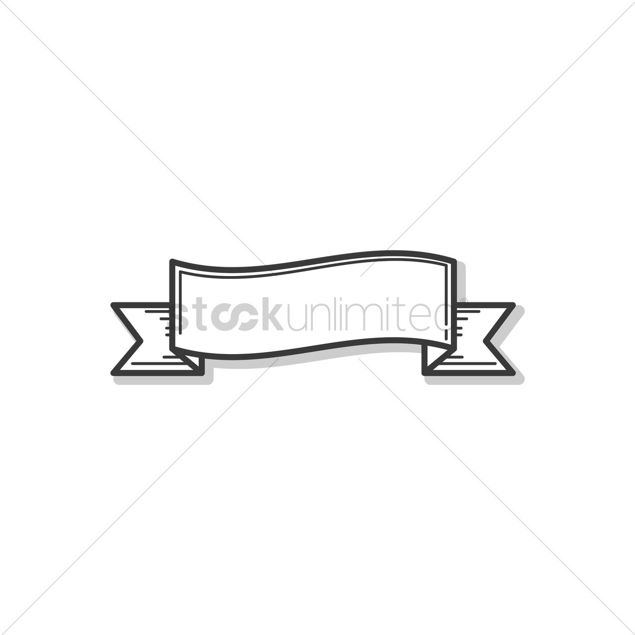1300x1300 Ribbon Banner Outline Design Vector Image