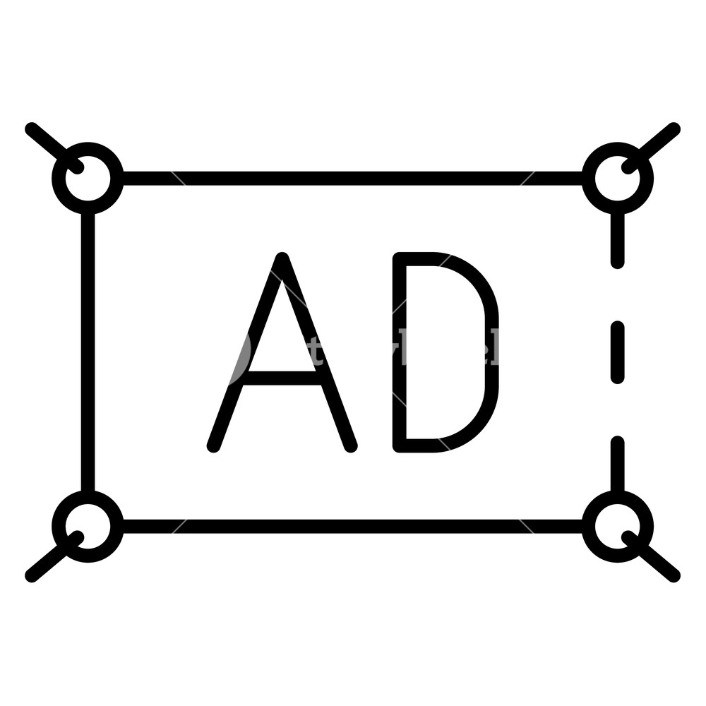 1000x1000 Rope Banner Ad Icon Outline Rope Banner Ad Vector Icon For Web