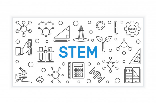 626x417 Stem Outline Banner Vector Education Illustration Vector