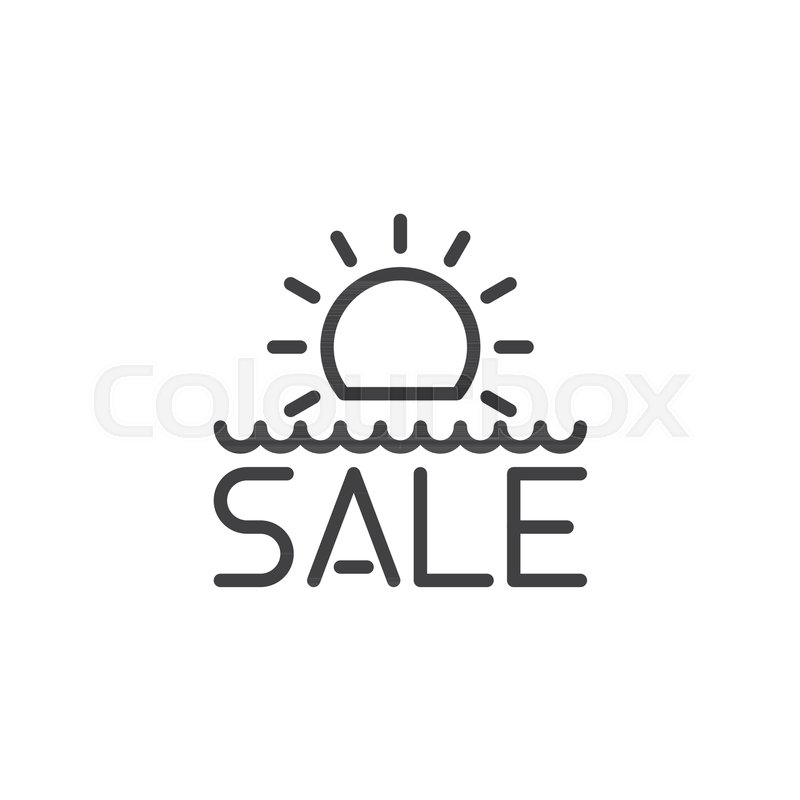 800x800 Summer Sale Banner Outline Icon Stock Vector Colourbox