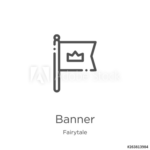 500x500 Banner Icon Vector From Fairytale Collection Thin Line Banner