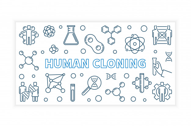626x417 Human Cloning Vector Outline Banner Vector Premium Download