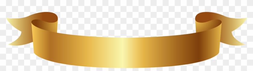 840x238 Gold Ribbon Banner Vector Png Images