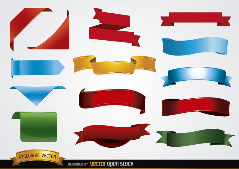 Colored Banner Shapes 805x570 Colored Banner Shapes