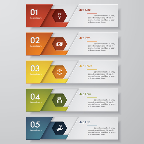 Numbered Banners Modern Template Vector Free Download 500x500 Numbered Banners Modern Template Vector Free Download