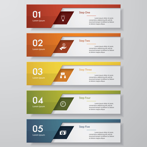 Numbered Banners Modern Template Vector Free Download 500x500 Numbered Banners Modern Template Vector Free Download