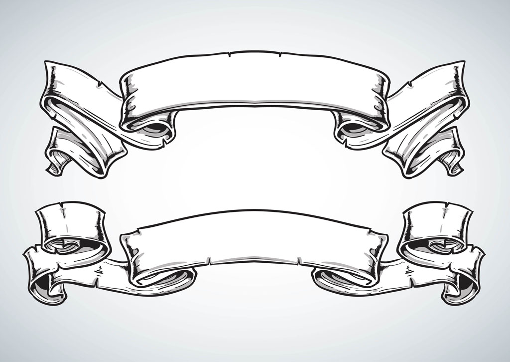 1024x726 Antique Banners Vector Art Graphics