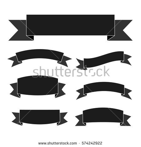 450x470 Ribbon Vector Black White Png Group With Items