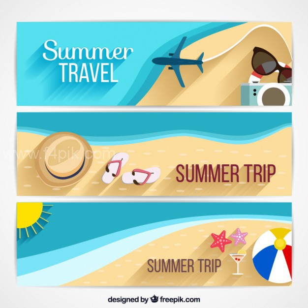 626x626 Vector Summer Holidays Banners Design Free Download