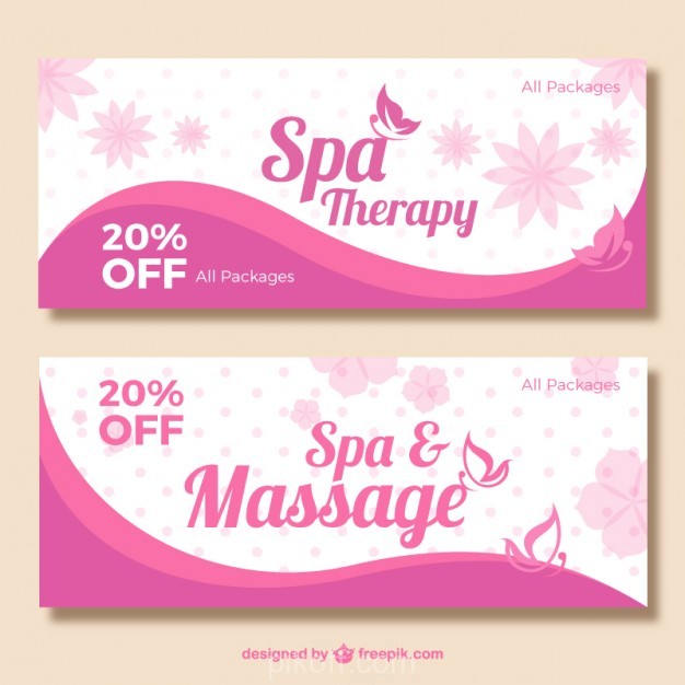 626x626 Pink Spa Banners Vector Free Download