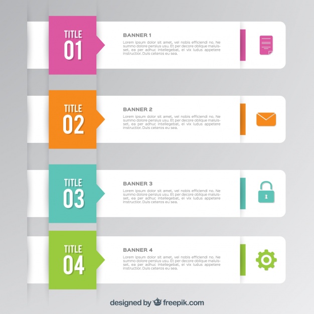 626x626 Several Infographic Banners With Colored Elements Vector Free