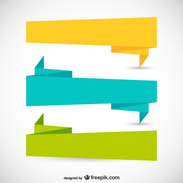 Origami Ribbons In Different Colors Vector Free Download 626x626 Origami Ribbons In Different Colors Vector Free Download
