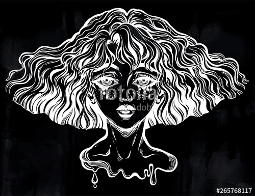 Banshee Portrait Of The Crying Demon Folklore Woman With Wavy 500x385 Banshee Portrait Of The Crying Demon Folklore Woman With Wavy