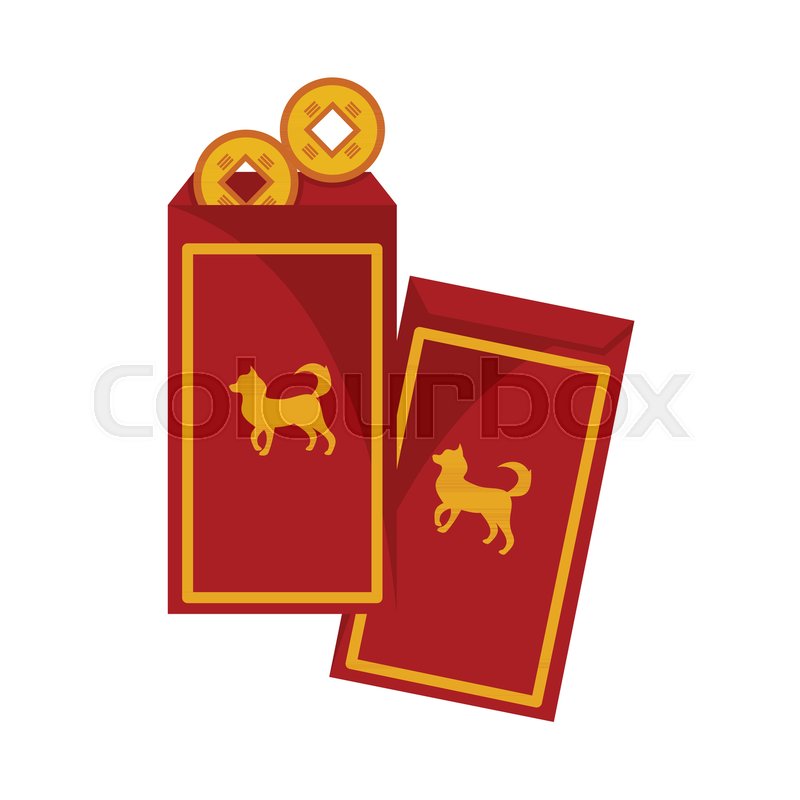 800x800 Hongbao Red Envelopes Gold Vector Stock Vector Colourbox