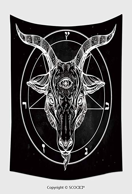 462x679 Home Decor Tapestry Wall Hanging Pentagram With Demon