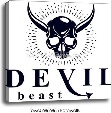 382x390 Vector Scary Scull Graphic Illustration Demonic Infernal Creature