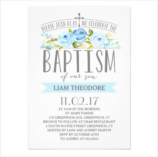 Baptism Invitation Vector