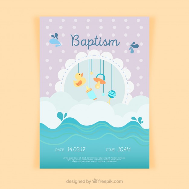 626x626 Baptism Invitation Design Vector Free Download