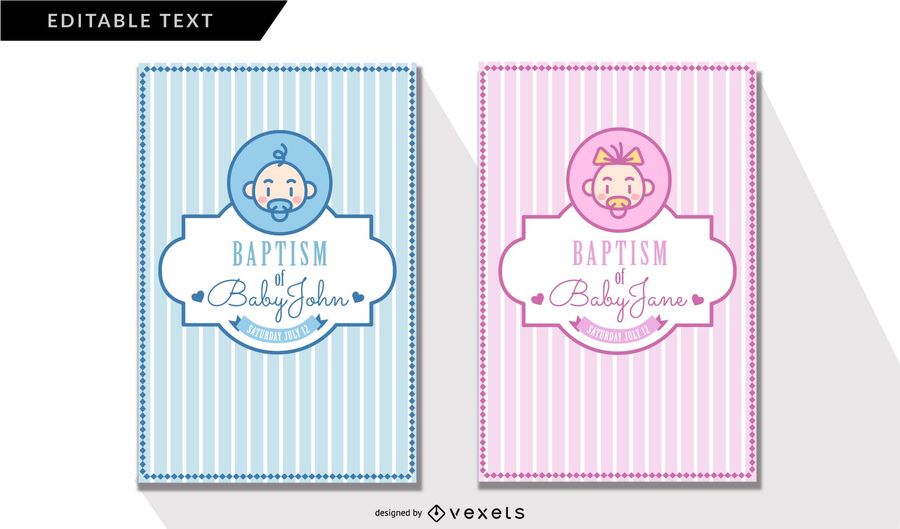 900x529 Cute Baptism Invitation Cards