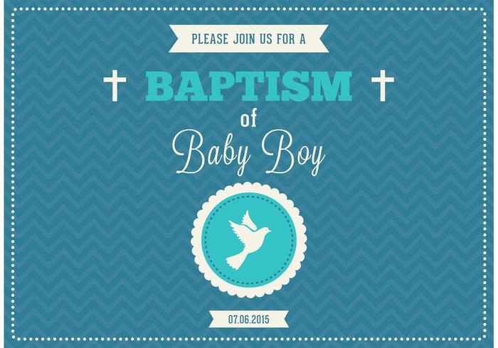 700x490 Baby Boy Baptism Vector Invitation